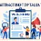 Flat-style digital illustration showing a recruitment agency engaging with diverse job seekers, representing strategies like employer branding, incentives, and candidate experience to attract top talent